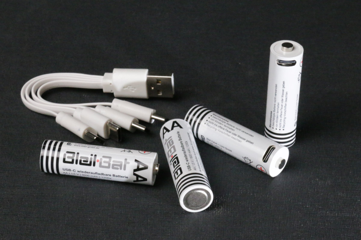 Piles rechargeables : Batterie USB rechargeable AA 1600 mAh (Li-ion) 